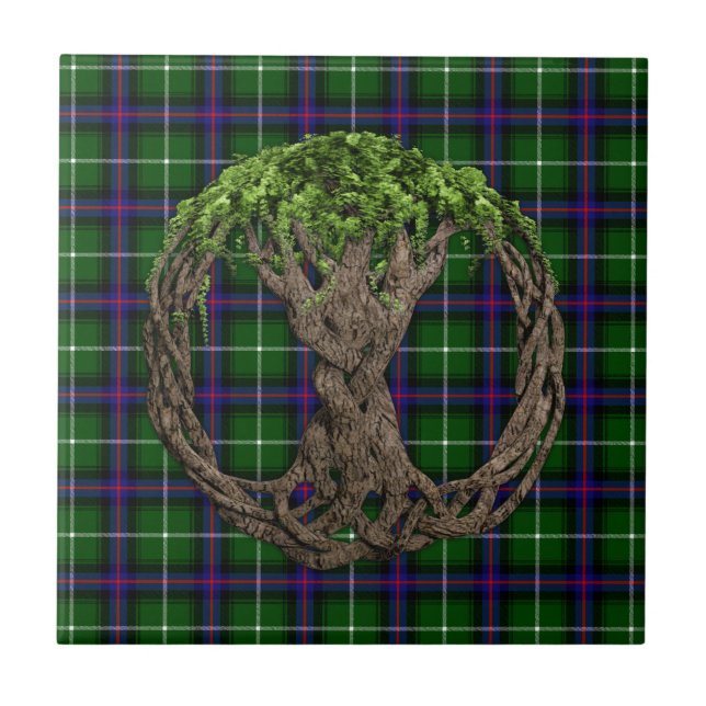 Carreau Clan MacDonald du tartan d'îles et de l'arbre (Devant)