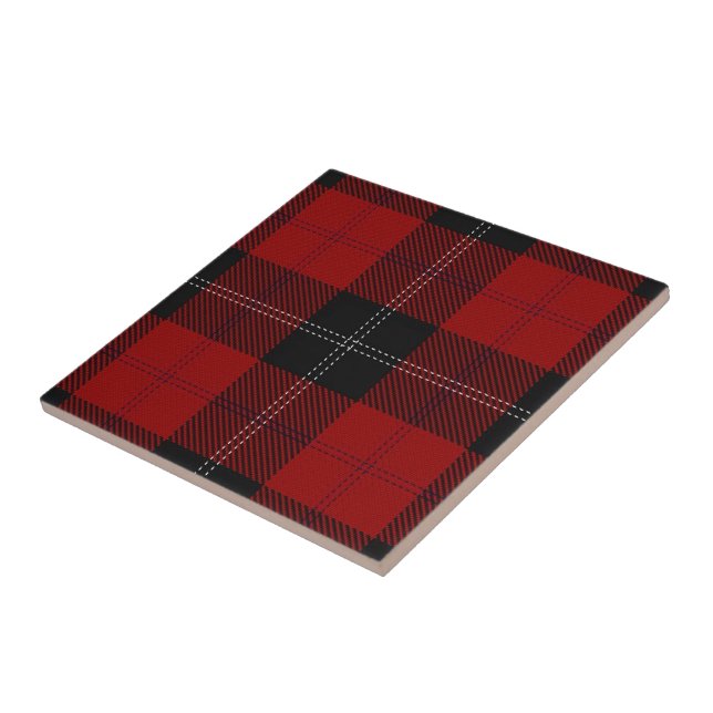 Carreau Clan Ramsay Scottish Expressions Red Black Tartan (Côté)