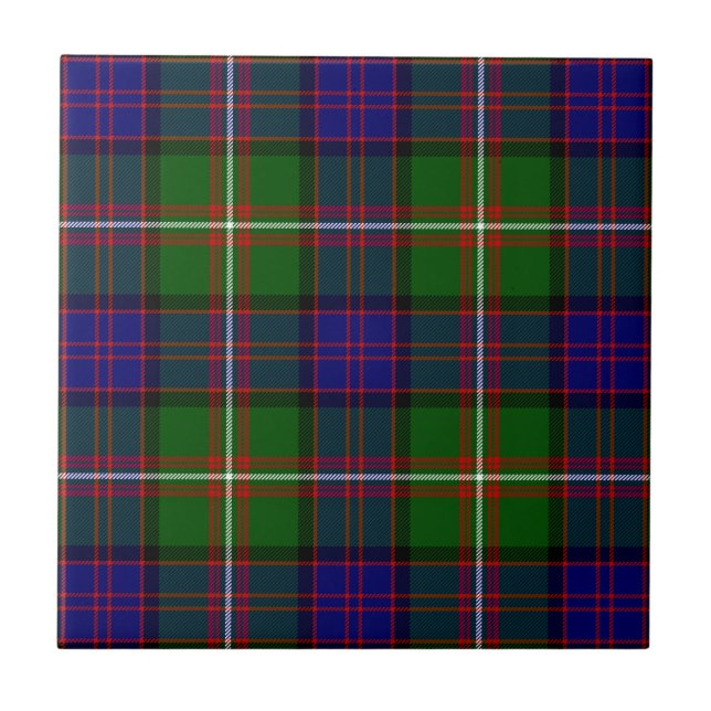 Carreau Clanranald tartan bleu vert plaid (Devant)