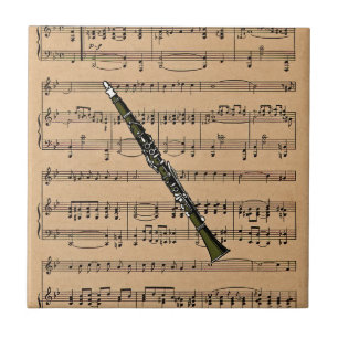 Carreau Clarinet Avec Arrière - plan Partition