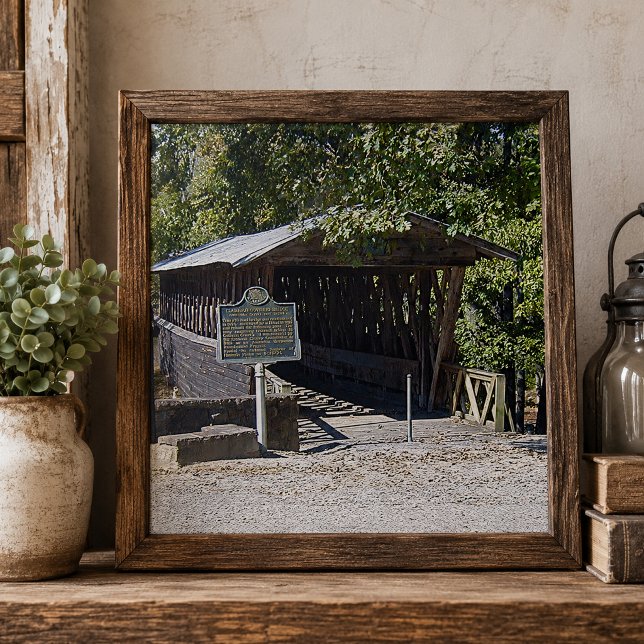 Carreau Clarkson Covered Bridge Alabama  (Clarkson Covered Bridge Alabama Ceramic Tile)