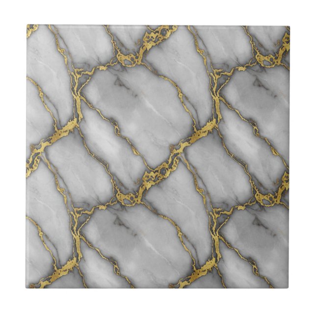 Carreau Classic Carrara Gold Marble Silver Black Plum (Devant)