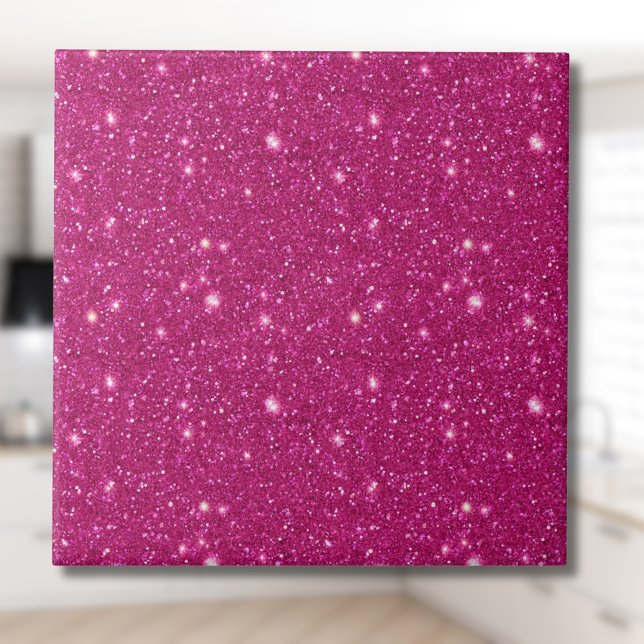 Carreau Classic Valentine Trendy Pink Glitter Style (Créateur téléchargé)