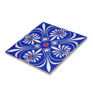 Carreau Classique antique de conception grecque rouge