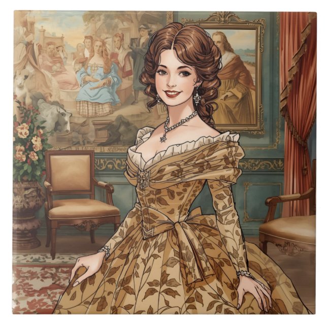 Carreau Classique, Belle Dame, Charme Victorien (Devant)