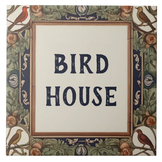 Carreau Classy Bird Custom House Nom Plaque signalétique P (Devant)