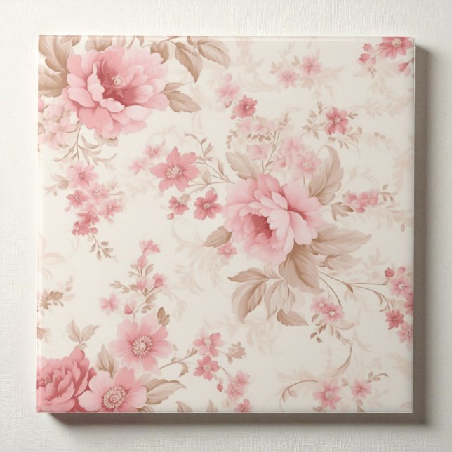Carreau Classy Floral Rose Pink (Créateur téléchargé)