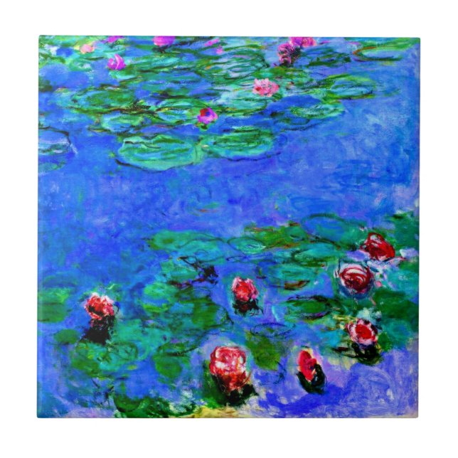 Carreau Claude Monet art : Nymphéas (rouge),  (Devant)