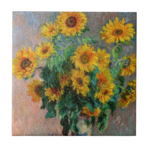 Carreau Claude Monet - Bouquet de tournesols