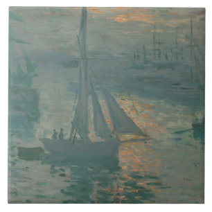 Carreau Claude Monet - Coucher de soleil (marin)
