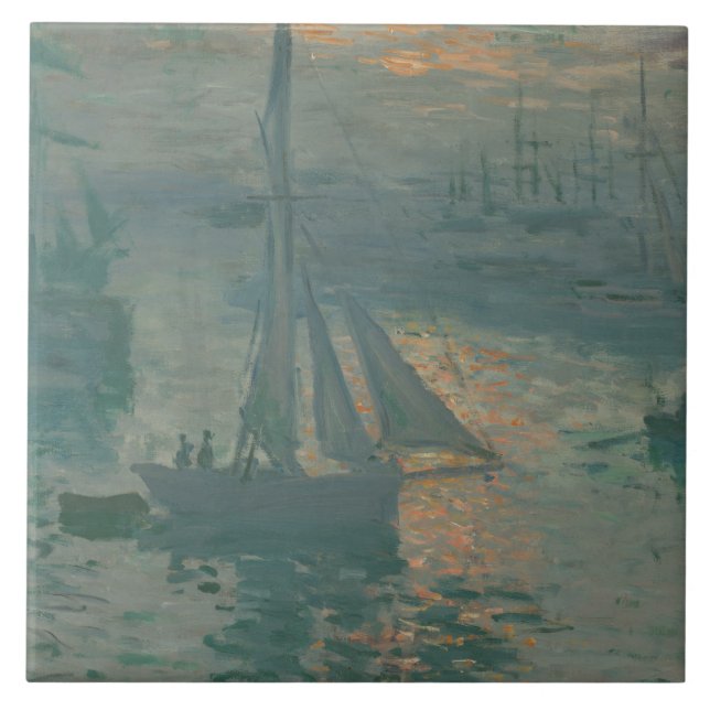 Carreau Claude Monet - Coucher de soleil (marin) (Devant)