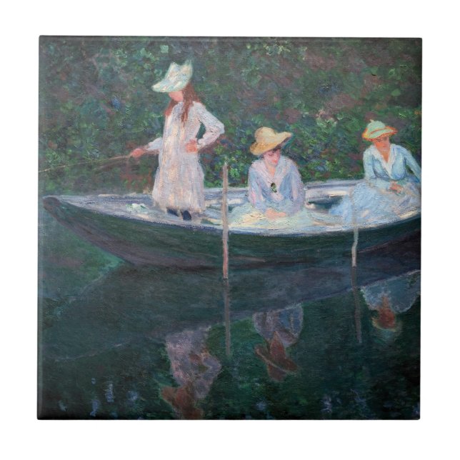 Carreau Claude Monet - En Norvegienne Bateau à Giverny (Devant)