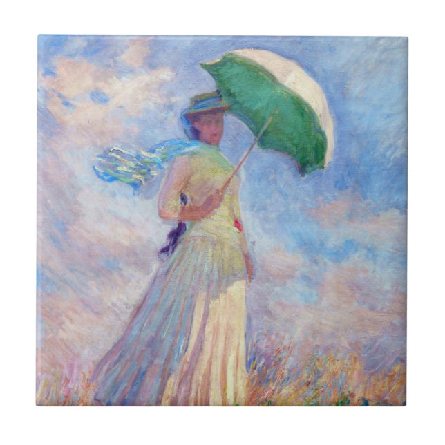 Carreau Claude Monet - Femme avec un parasol face à droite (Devant)