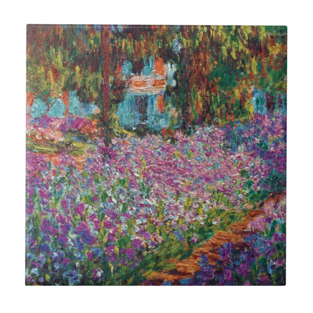 Carreau Claude Monet - Irises in Monet's Garden Fine Art (Devant)