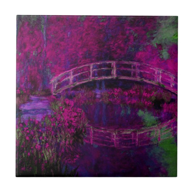 Carreau Claude Monet Le Pont Japonais violet (Devant)