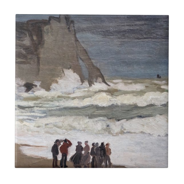 Carreau Claude Monet - Mer agitée à Etretat (Devant)
