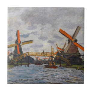 Carreau Claude Monet - Moulins à vent près de Zaandam