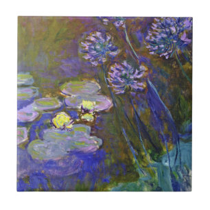 Carreau Claude Monet Nymphéas Agapanthus Art Vintage