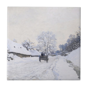 Carreau Claude Monet - Panier sur la route des neiges à Ho