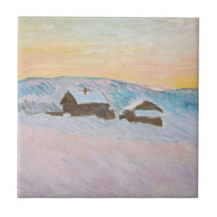 Carreau Claude Monet - Paysage norvégien, Maisons bleues