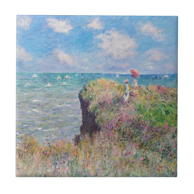 Carreau Claude Monet - Promenade Cliff à Pourville (Devant)