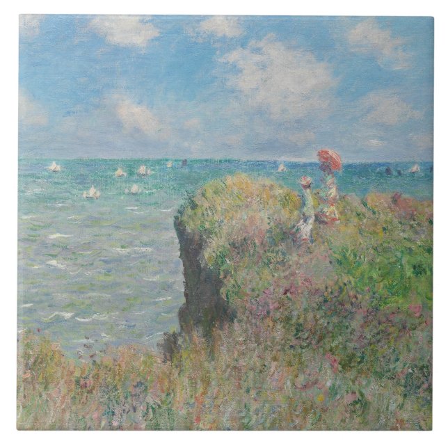 Carreau Claude Monet - Promenade Cliff à Pourville (Devant)