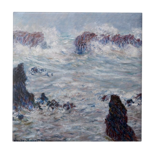 Carreau Claude Monet - Tempête au large de la côte Belle-Î (Devant)