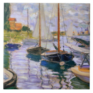 Carreau Claude Monet - voiliers sur la Seine