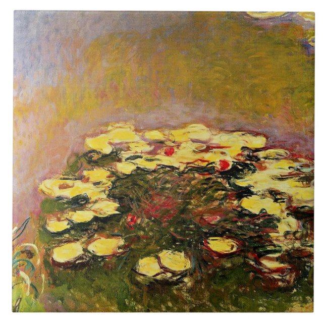 Carreau Claude Monet, Water Lilies (yellow), (Devant)