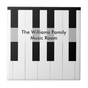 Carreau Clavier de Piano Nom de Famille Personnalisé Salle