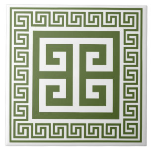 Carreau Clé grecque Motif Olive Vert céramique Carrelage