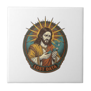 Carreau Clé USB écrasée par Jésus Perte de données Humour_