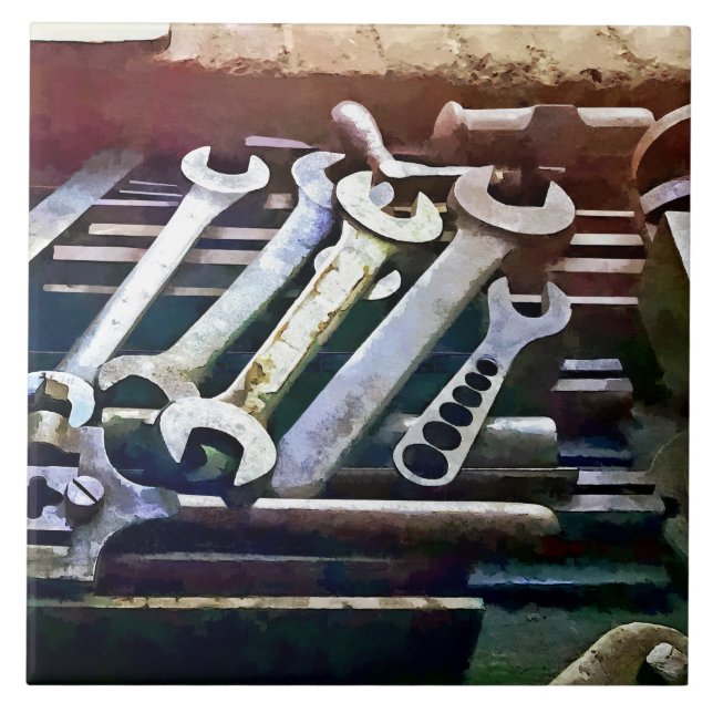 Carreau Clés dans un atelier mécanique (Devant)
