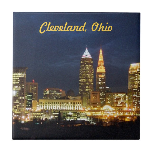 Carreau Cleveland, Ohio Nights Lights Tile (Devant)