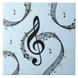 Carreau Climacic G Clef Music Blue