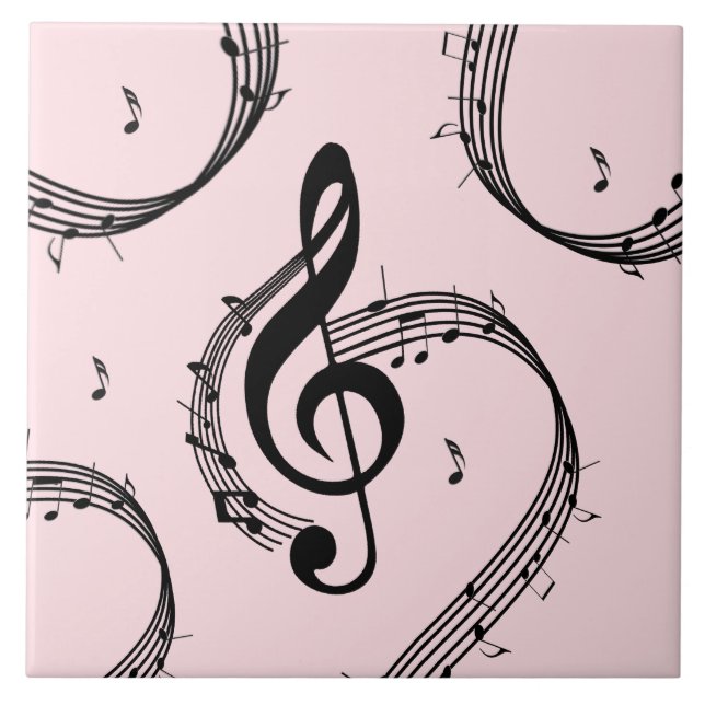 Carreau Climacic G Clef Music Rose (Devant)