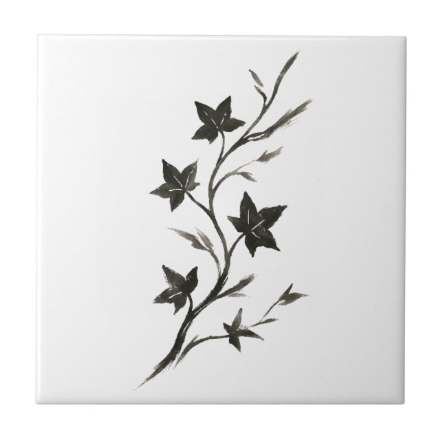 Carreau Climbing Vine – Minimalist Botanical Brush Art on (Devant)