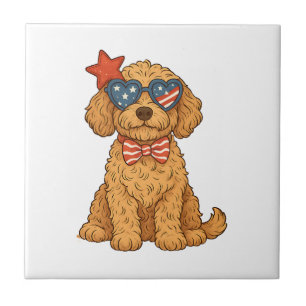 Carreau Cliparts Goldendoodle Patriotique