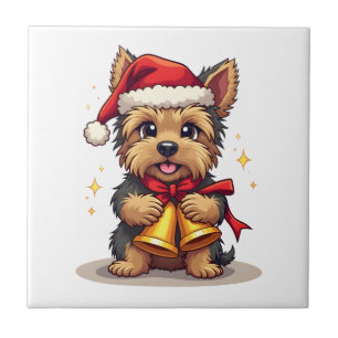 Carreau Cloche de Noël de Yorkshire Terrier