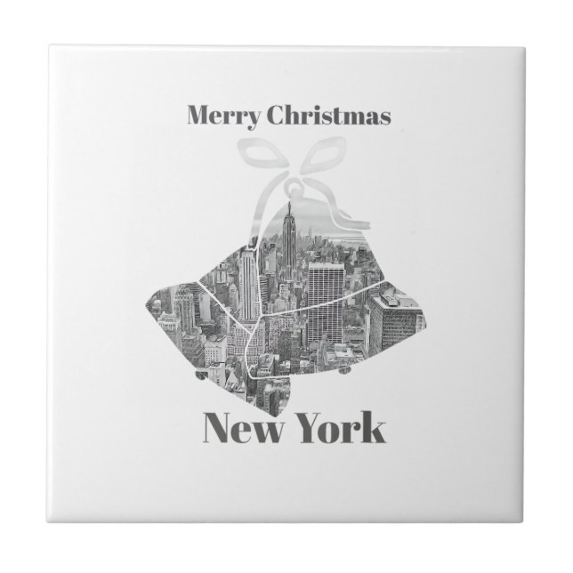 Carreau Cloche de Noël joyeux New York (Devant)