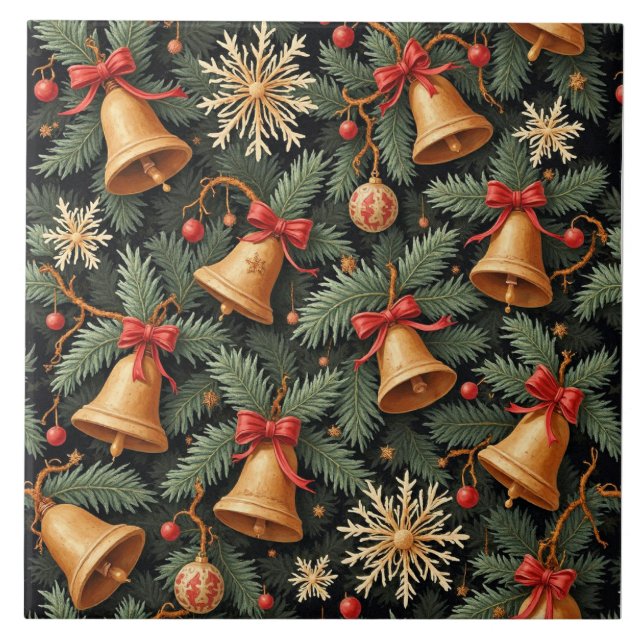 Carreau Cloches de fêtes, motif décoratif. (Devant)