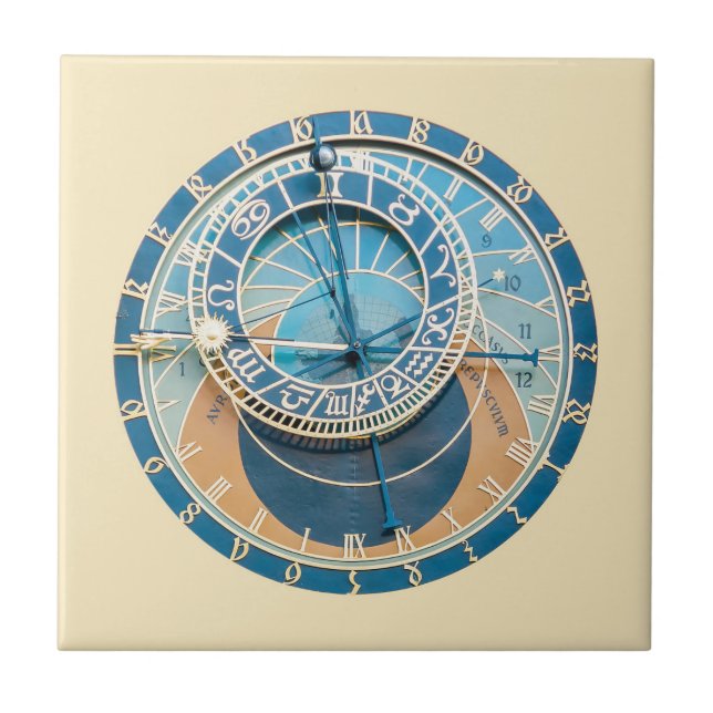 Carreau Closeup on Prague Astronomical Clock, Czech R. (Devant)