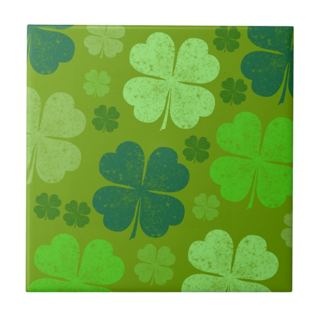 Carreau Clovers verts, Lucky Clovers, Saint Patrick's Day (Devant)