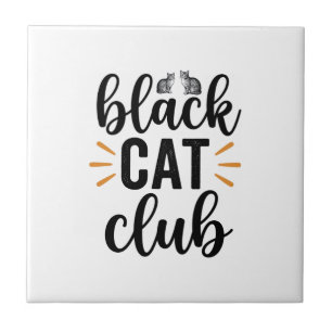 Carreau Club Chat Noir Design Vectoriel Amateur de Chat Vi