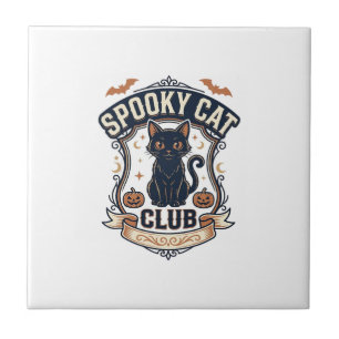 Carreau Club de chat effrayant Chat Halloween Chat effraya