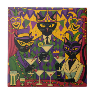 Carreau Club de Martini du Chat Noir Rétro Futuriste Mardi