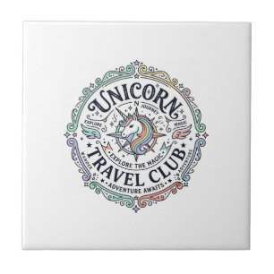 Carreau Club de voyage Licorne Création originale Zazzle_1