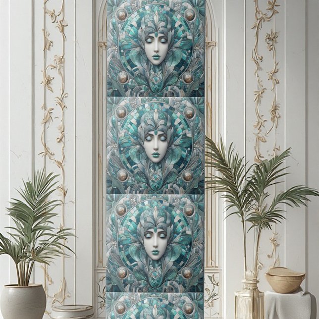 Carreau Coastal Underwater Blue Ocean Aquamarine Mermaid  (Coastal Underwater Blue Ocean Aquamarine Mermaid Ceramic Tile)