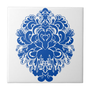 Carreau Cobalt Blue Damask