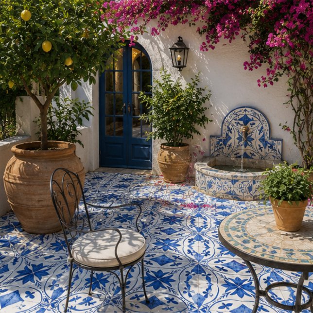 Carreau Cobalt Breeze Hand-Painted Blue Mediterranean (Créateur téléchargé)